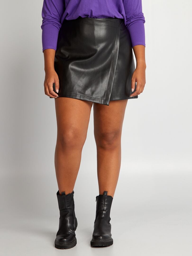 Short en maille extensible avec ceinture élastique femme g... noir