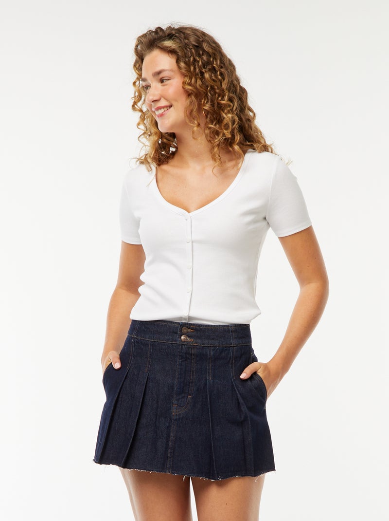 Skort van spijkerstof Blauw - Kiabi