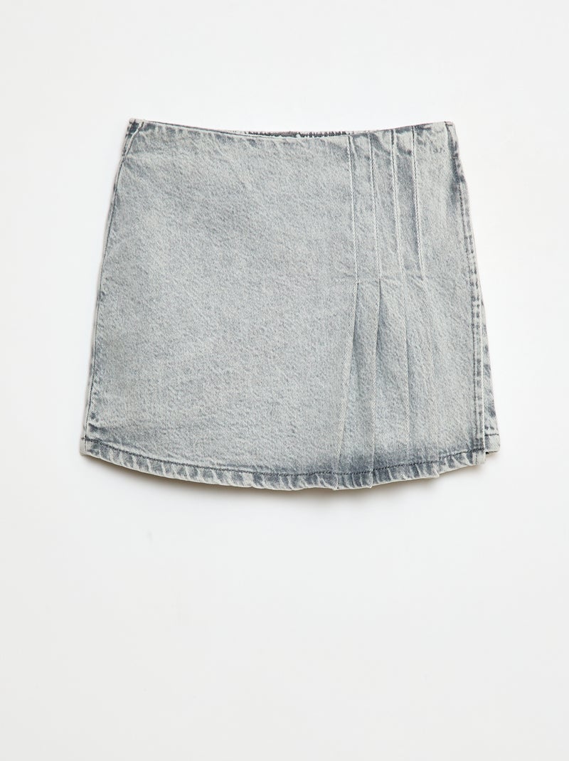 Skort van spijkerstof Grijs - Kiabi
