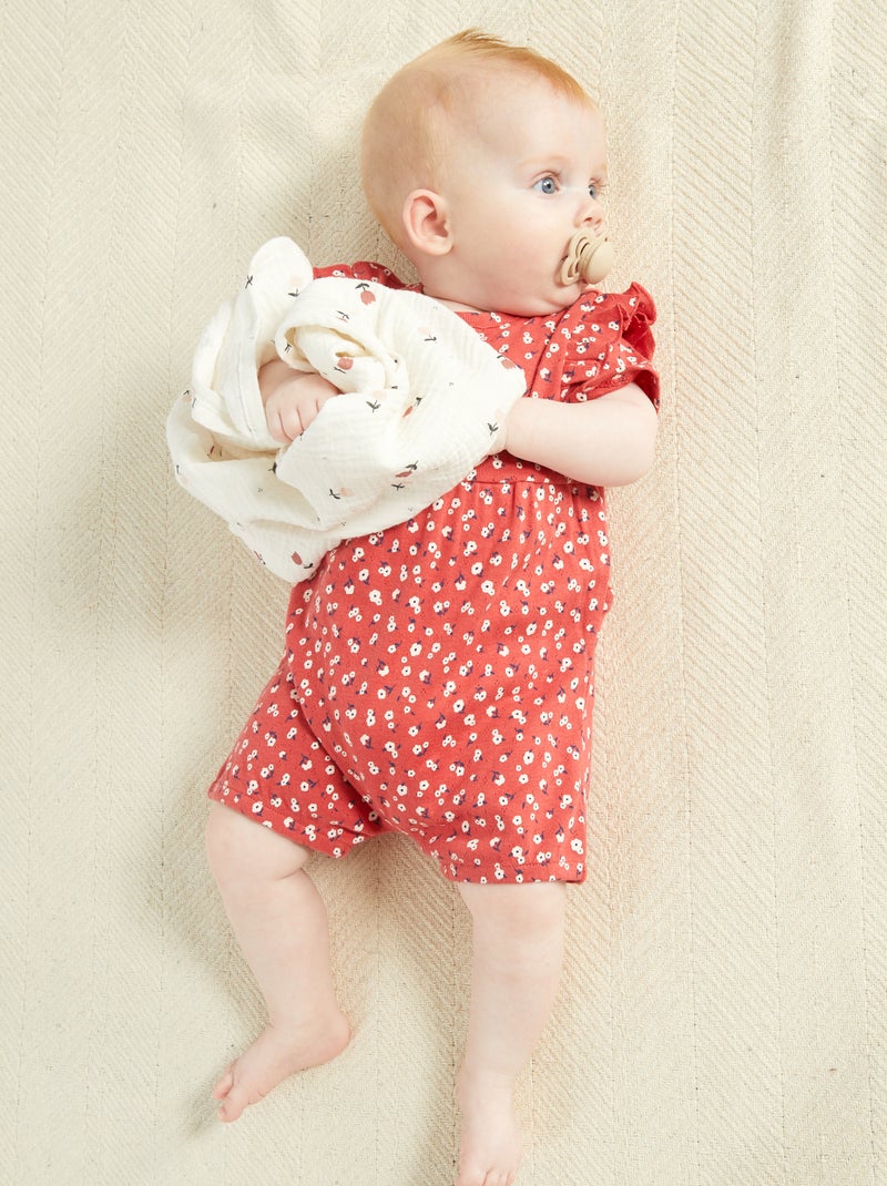 Slaappakje met bloemenprint - bloomermodel ROOD - Kiabi