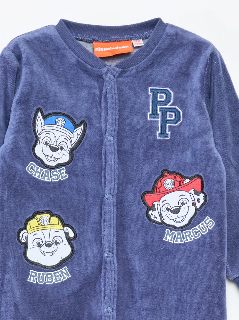 Slaappakje van dikke velours met PAW Patrol-print Blauw - Kiabi