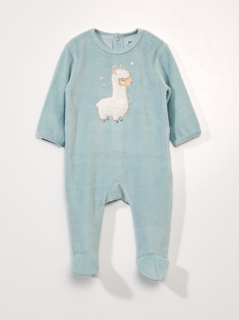 Slaappakje van velours BLAUW - Kiabi
