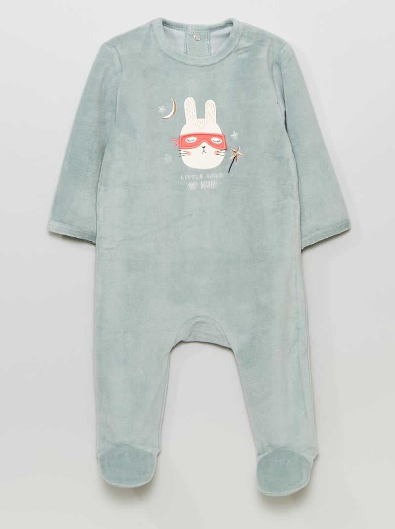 Slaappakje van velours BLAUW - Kiabi