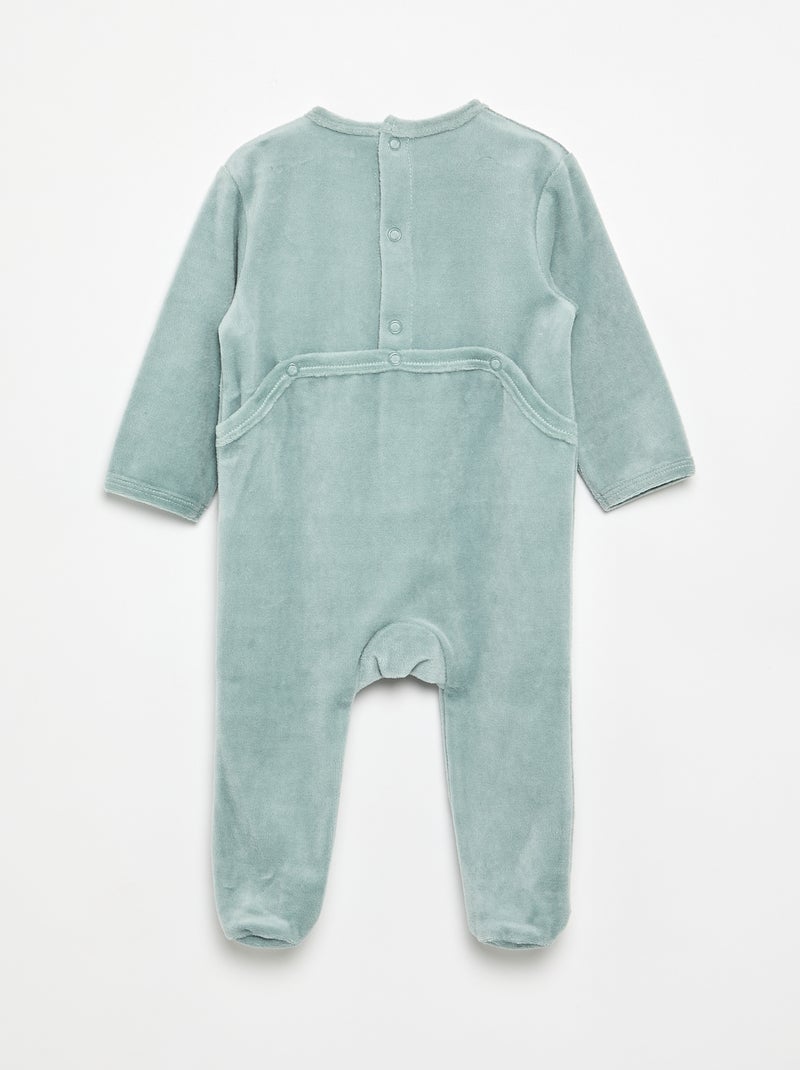 Slaappakje van velours met voetjes Blauw - Kiabi