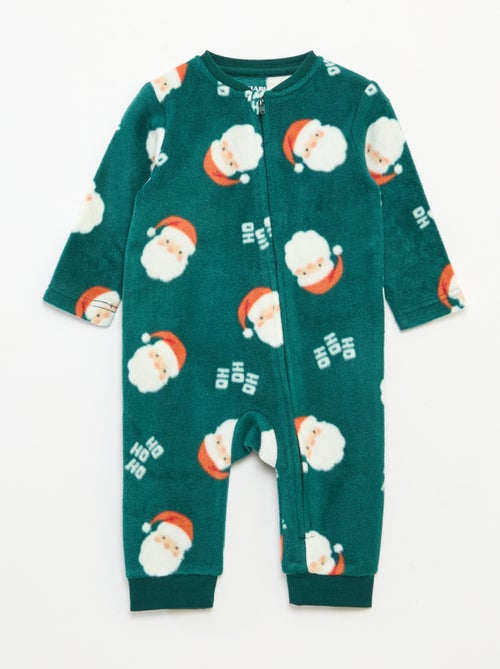 Slaappakje van warme fleecestof met all-over kerstprint - Kiabi