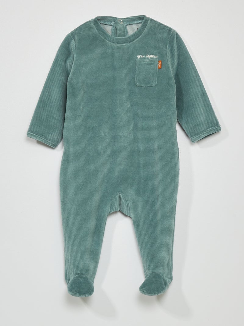 Slaappakje van zachte ribtricot GROEN - Kiabi