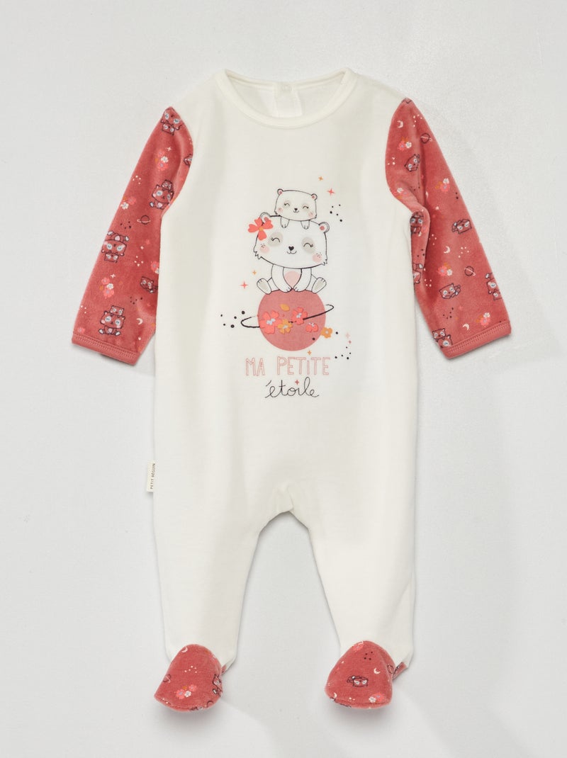 Slaappakje wit / roze - Kiabi