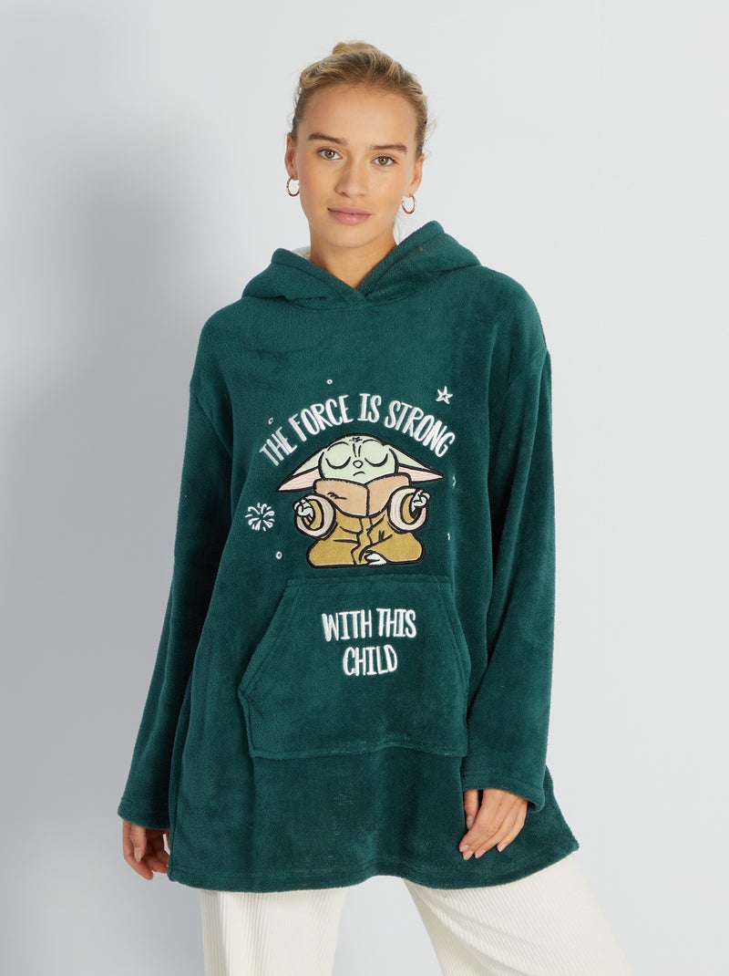 Slaapsweater van fleecestof met Grogu/The Mandalorian-print GROEN - Kiabi