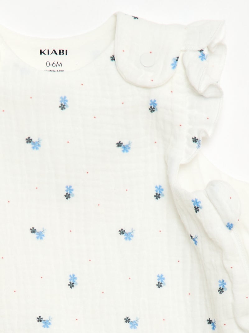 Slaapzak met print zonder mouwen Wit - Kiabi