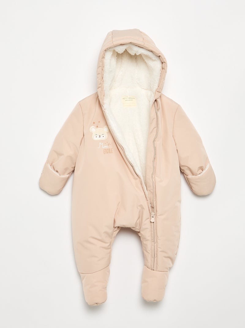 Slaapzak 'Petit Béguin' met voetjes, wanten en capuchon Biege - Kiabi