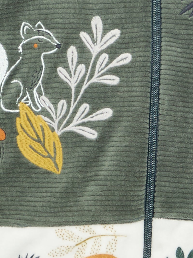 Slaapzak 'Petit Béguin' van velours met afneembare mouwen Groen - Kiabi