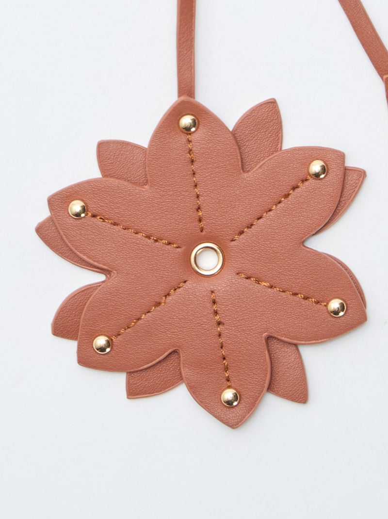 Sleutelhanger bloem in imitatieleer Biege - Kiabi