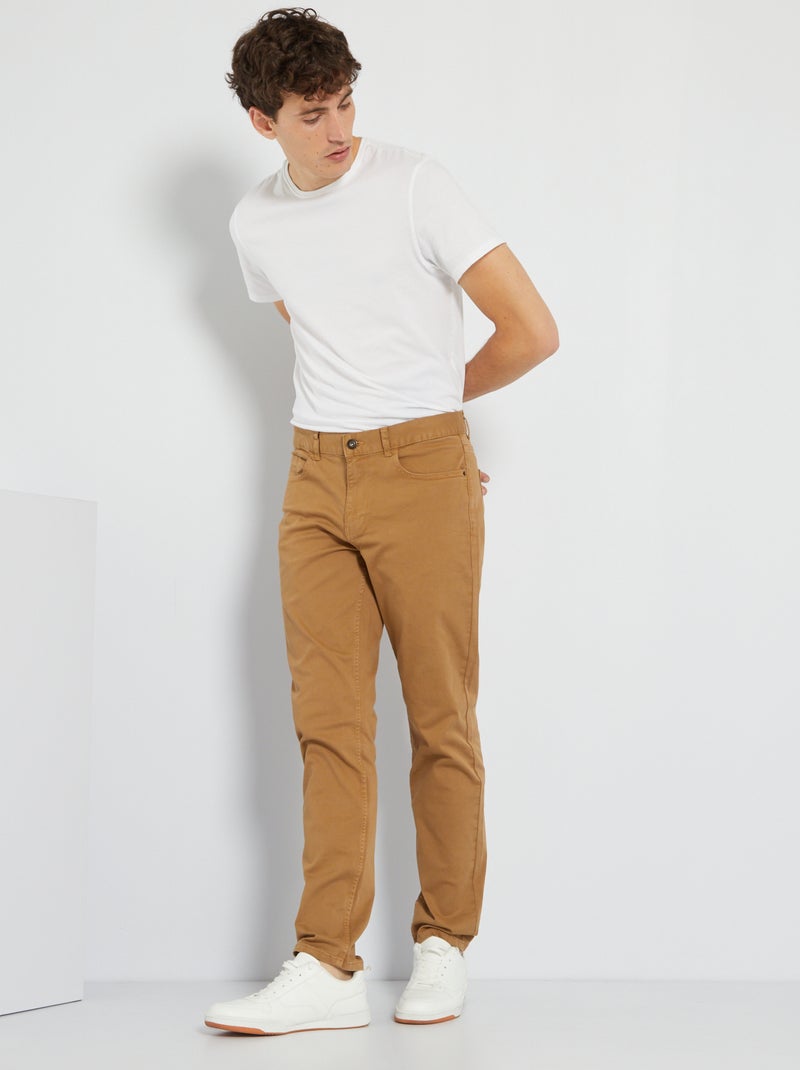 Slim-fit 5-pocket jeans - L32 BIEGE - Kiabi
