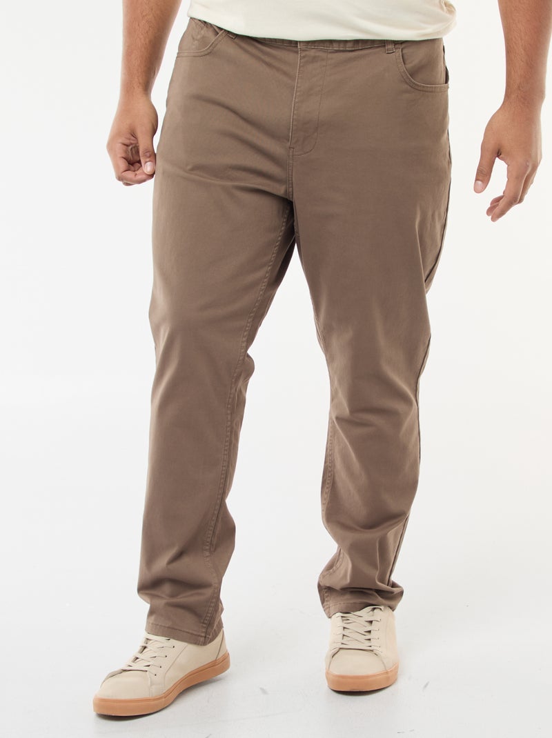 Slim-fit broek L30 Bruin - Kiabi