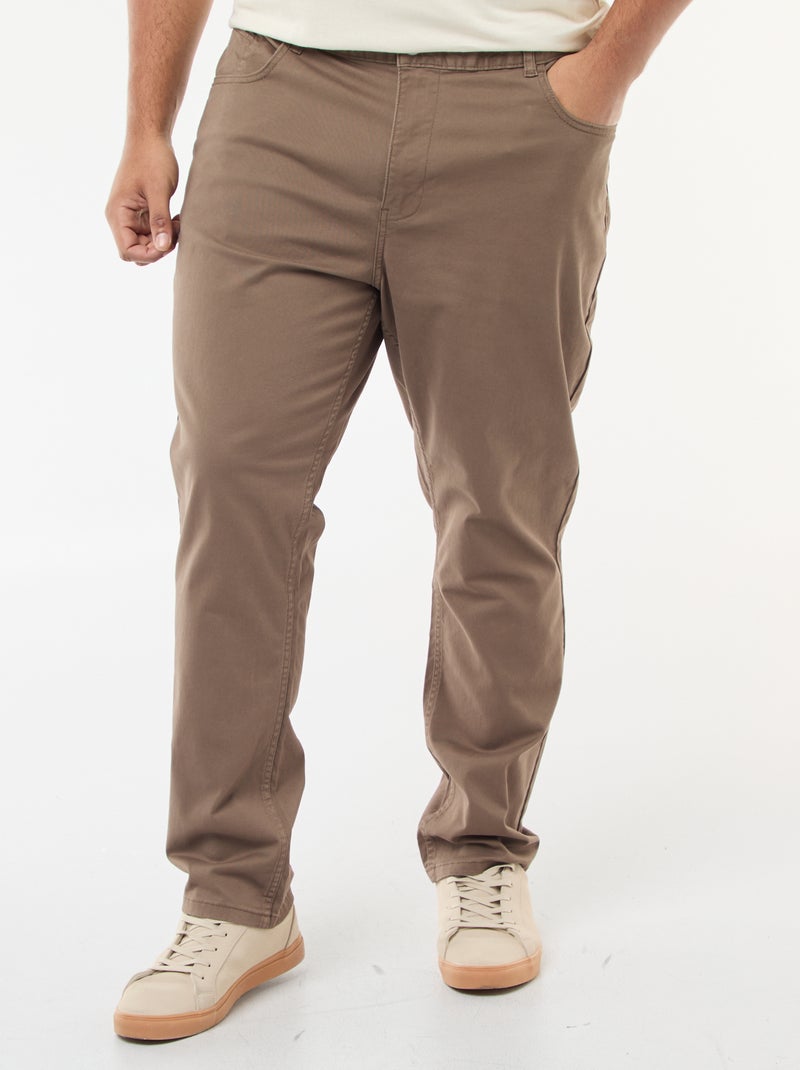 Slim-fit broek L30 Bruin - Kiabi