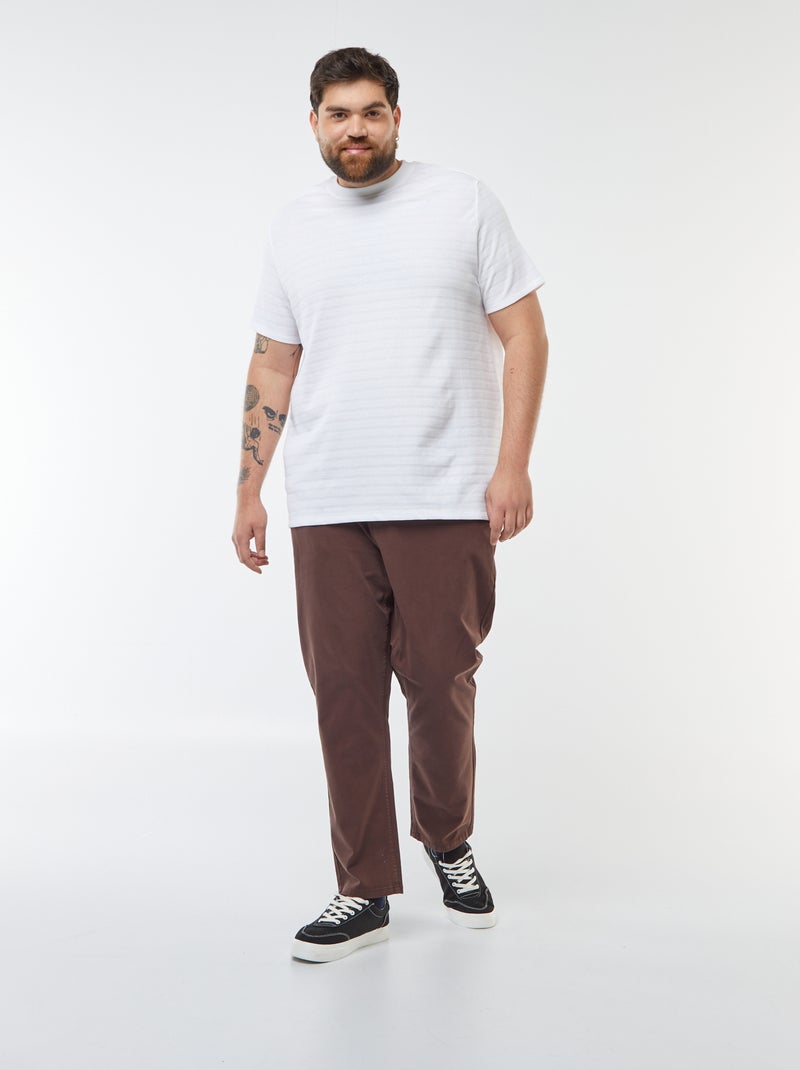 Slim-fit broek L32 bruin - Kiabi