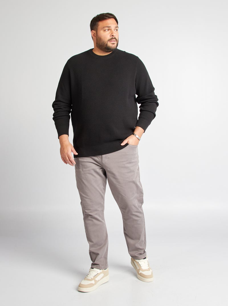 Slim-fit broek L32 grijs - Kiabi