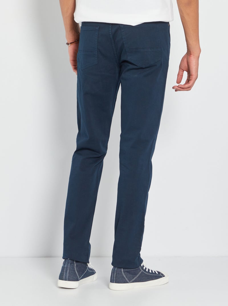 Slim-fit broek L36, voor personen die langer zijn dan 1m90 BLAUW - Kiabi