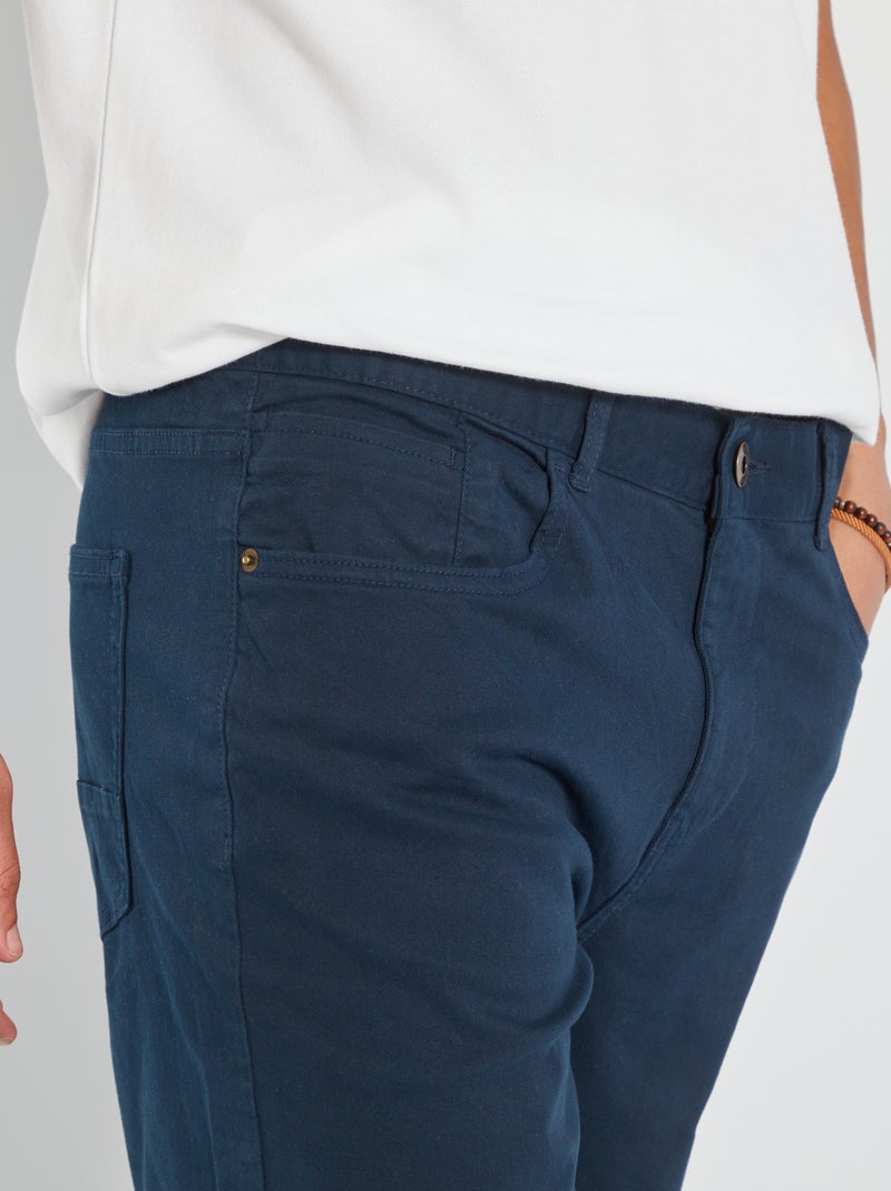Slim-fit broek L36, voor personen die langer zijn dan 1m90 BLAUW - Kiabi