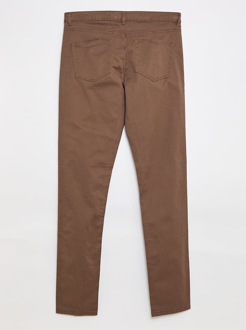 Slim-fit broek L36, voor personen die langer zijn dan 1m90 Bruin - Kiabi