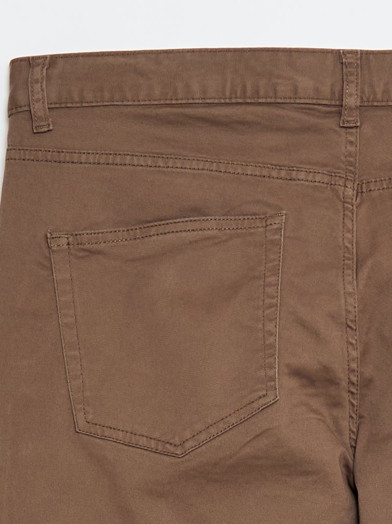 Slim-fit broek L36, voor personen die langer zijn dan 1m90 Bruin - Kiabi