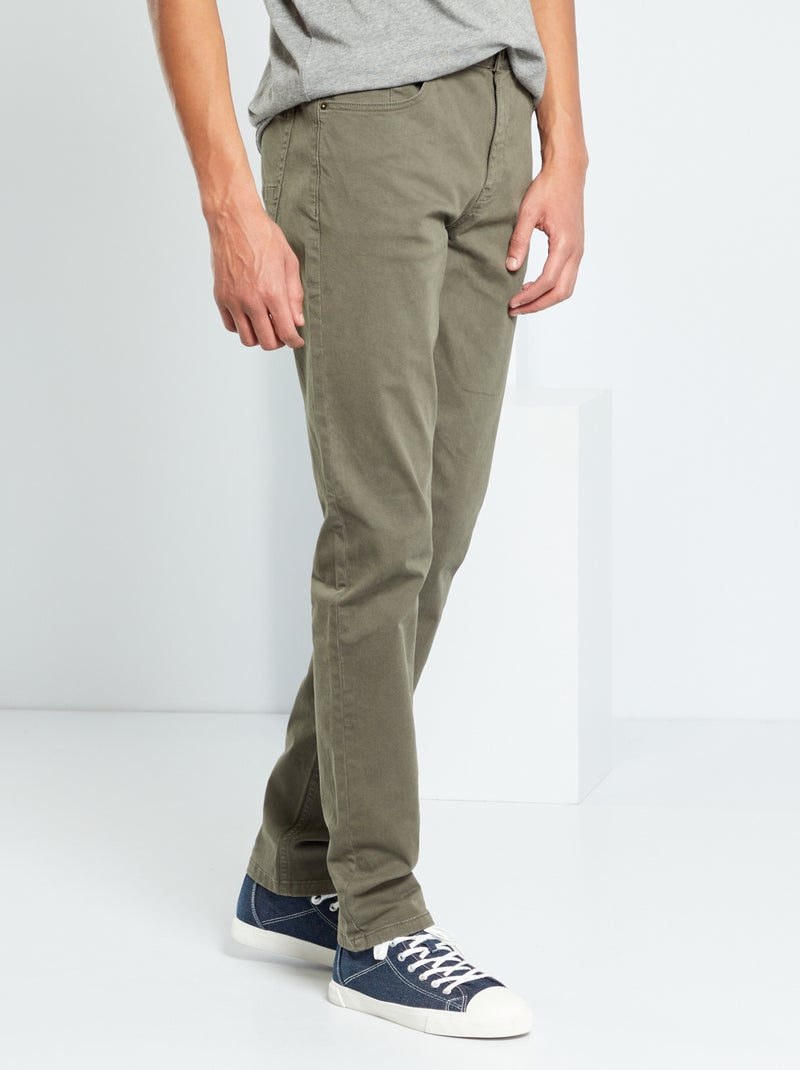 Slim-fit broek L36, voor personen die langer zijn dan 1m90 KAKI - Kiabi