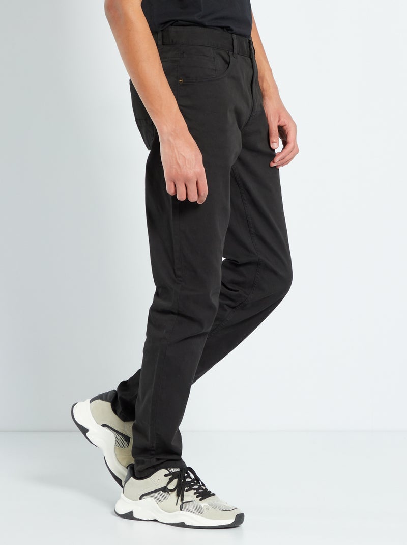 Slim-fit broek L36, voor personen die langer zijn dan 1m90 zwart - Kiabi