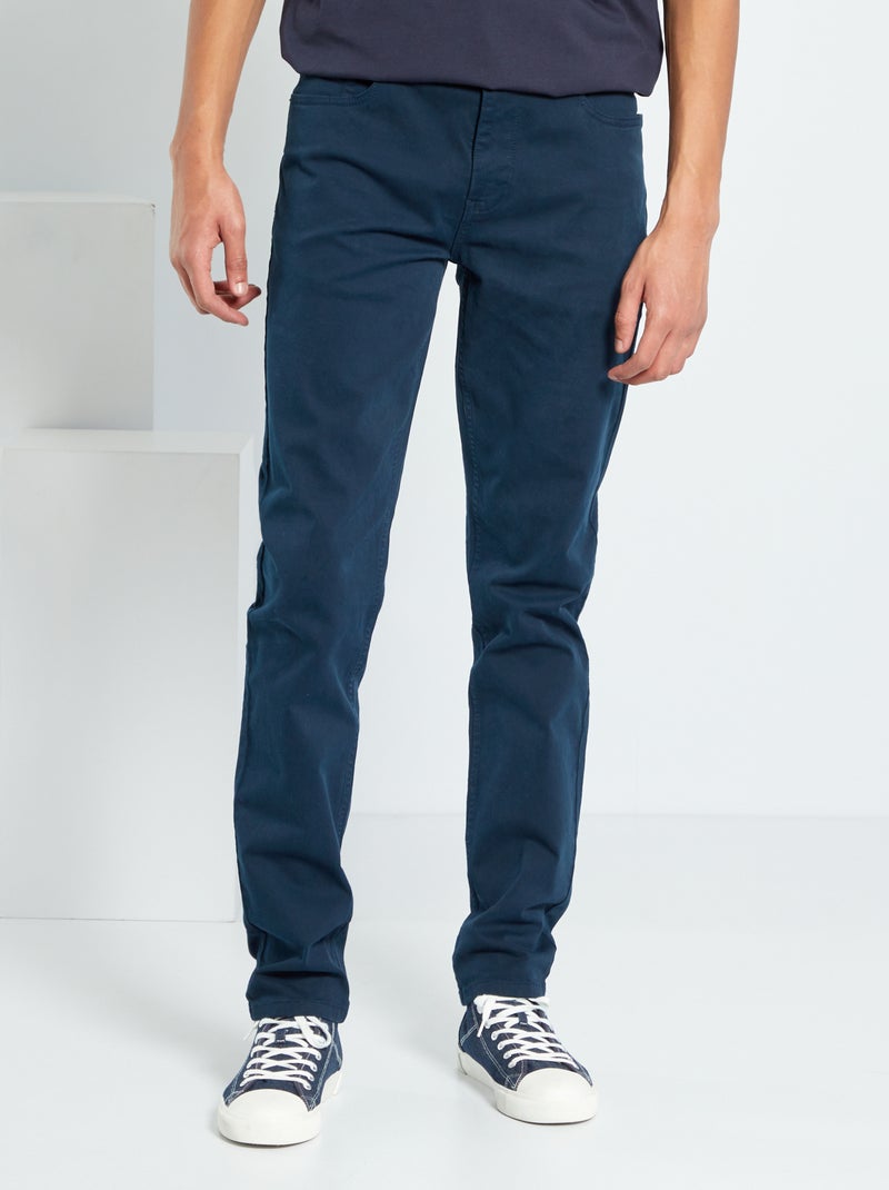 Slim-fit broek L38 +1m95 BLAUW - Kiabi