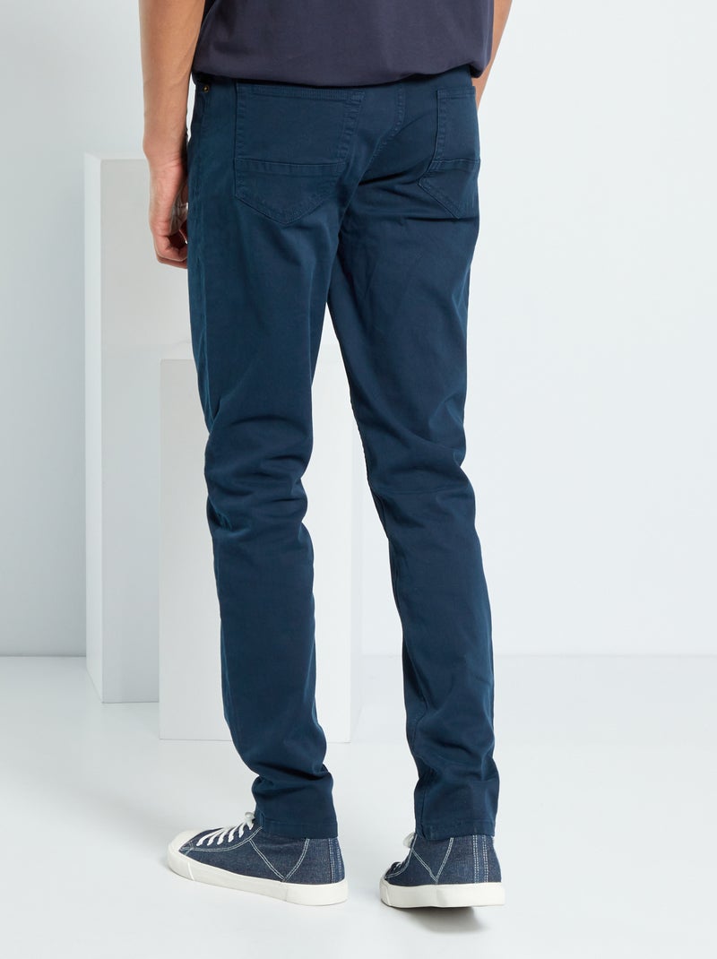 Slim-fit broek L38 +1m95 BLAUW - Kiabi