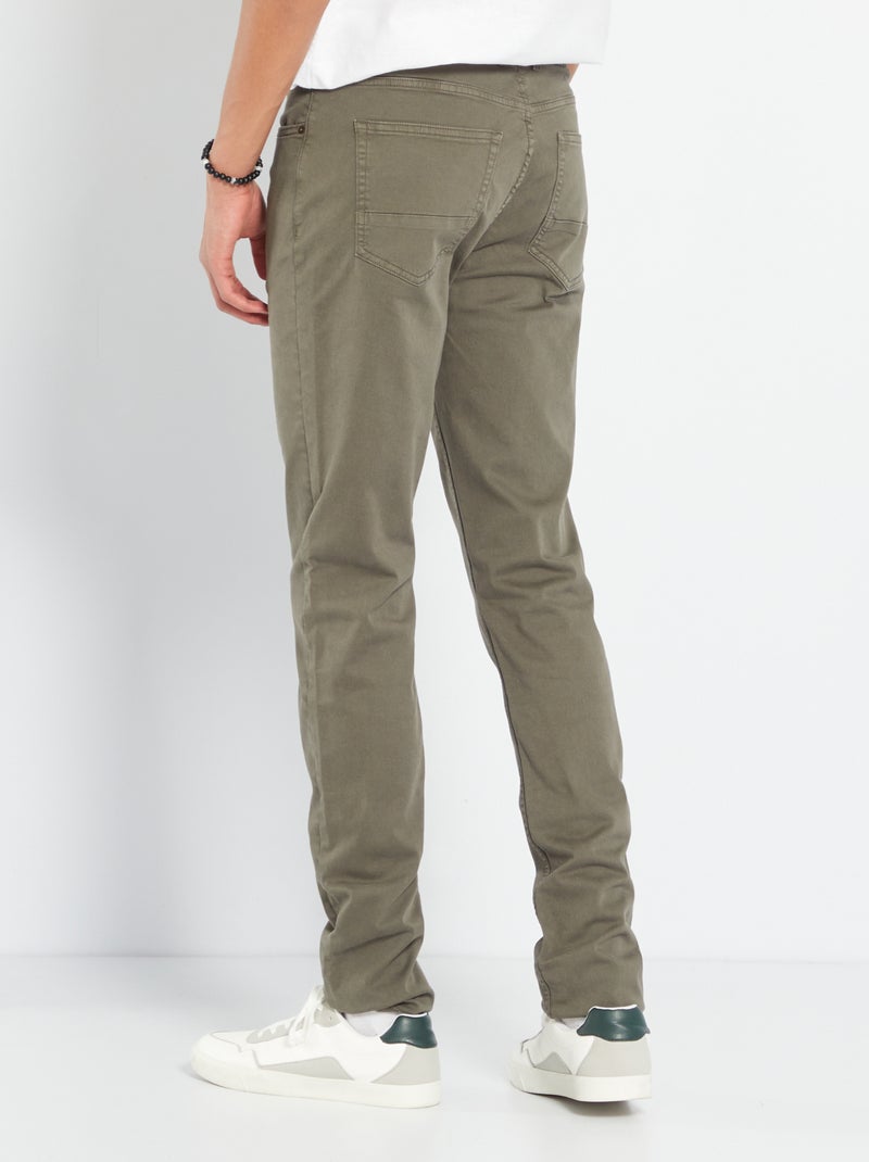 Slim-fit broek L38 +1m95 KAKI - Kiabi