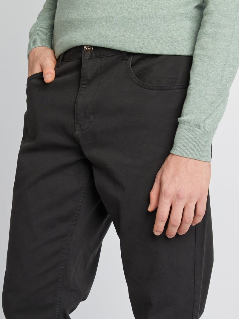 Slim-fit broek L38 +1m95 zwart - Kiabi