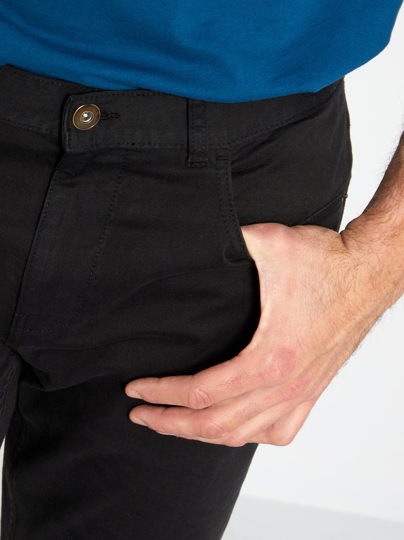 Slim-fit broek L38 +1m95 zwart - Kiabi