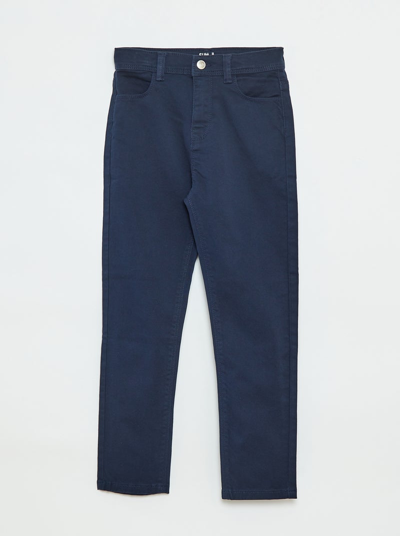 Slim-fit broek met 4 zakken Blauw - Kiabi