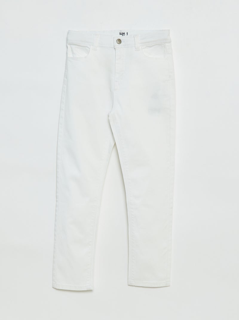 Slim-fit broek met 4 zakken Wit - Kiabi