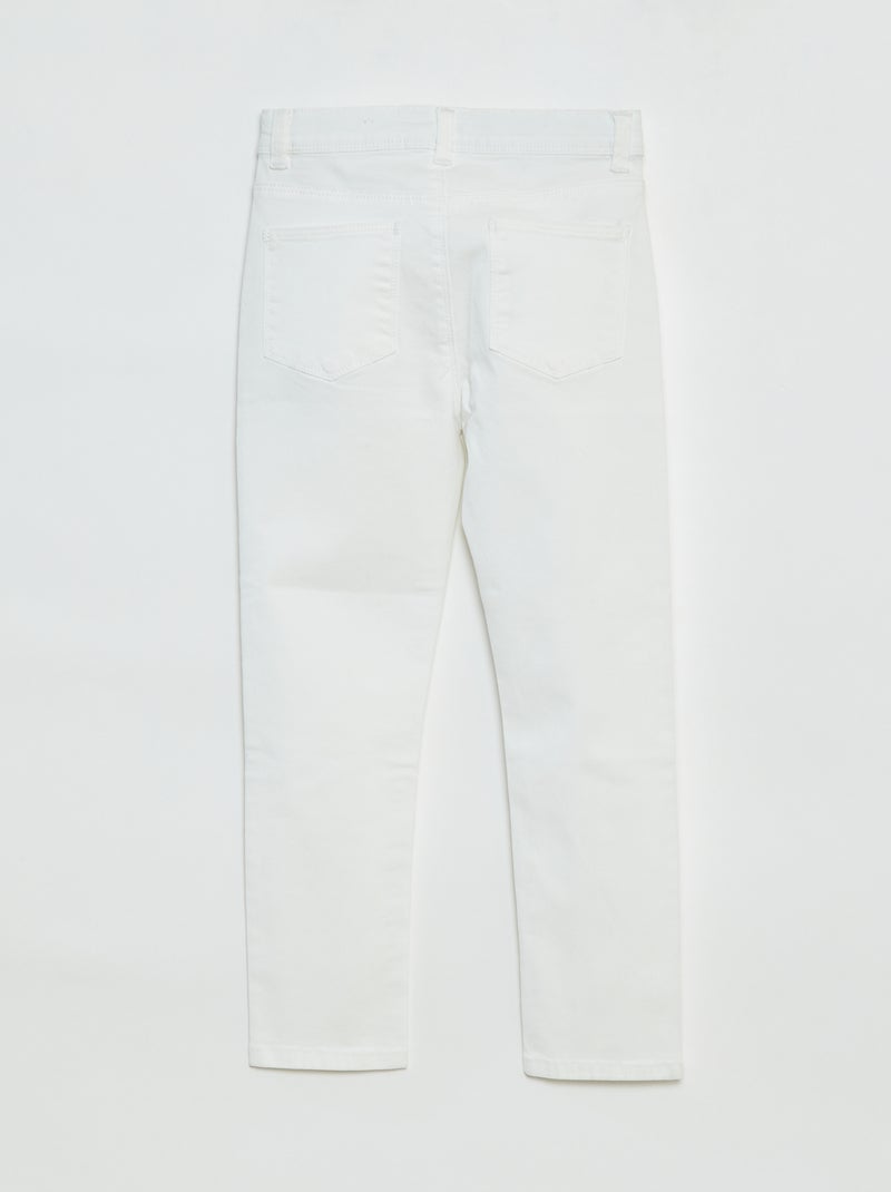Slim-fit broek met 4 zakken Wit - Kiabi