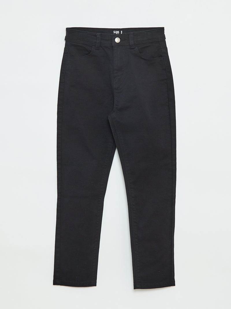 Slim-fit broek met 4 zakken zwart - Kiabi