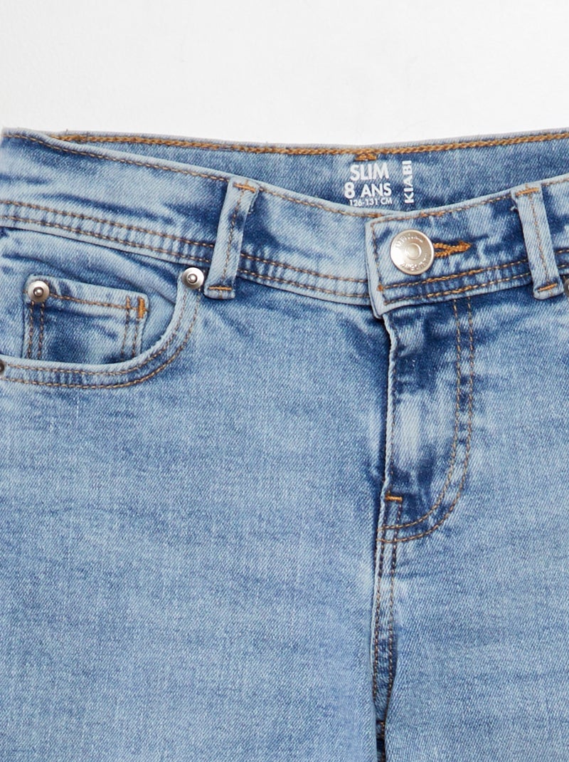 Slim-fit broek met 5 zakken BLAUW - Kiabi