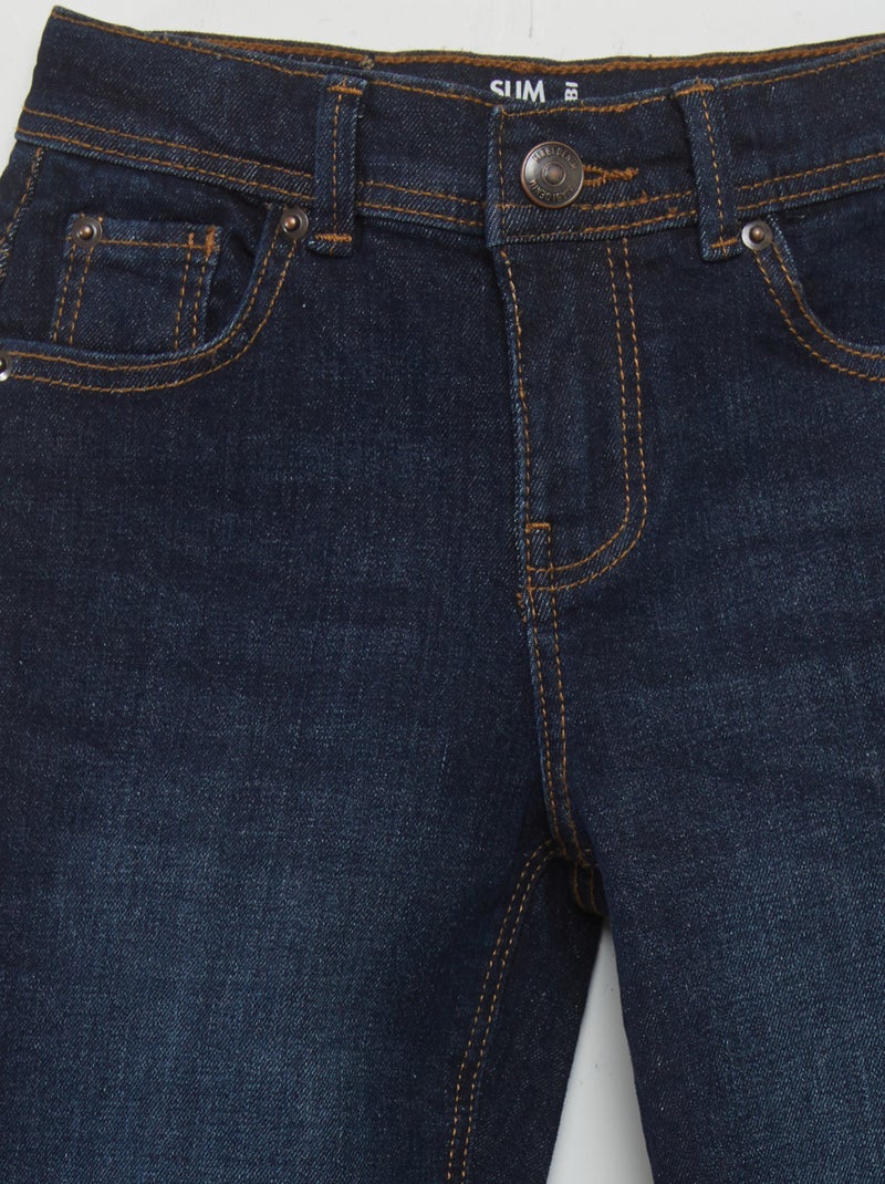 Slim-fit broek met 5 zakken BLAUW - Kiabi