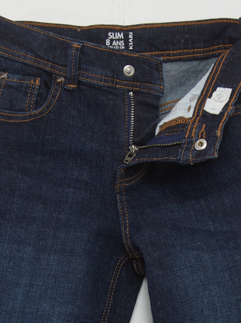 Slim-fit broek met 5 zakken BLAUW - Kiabi