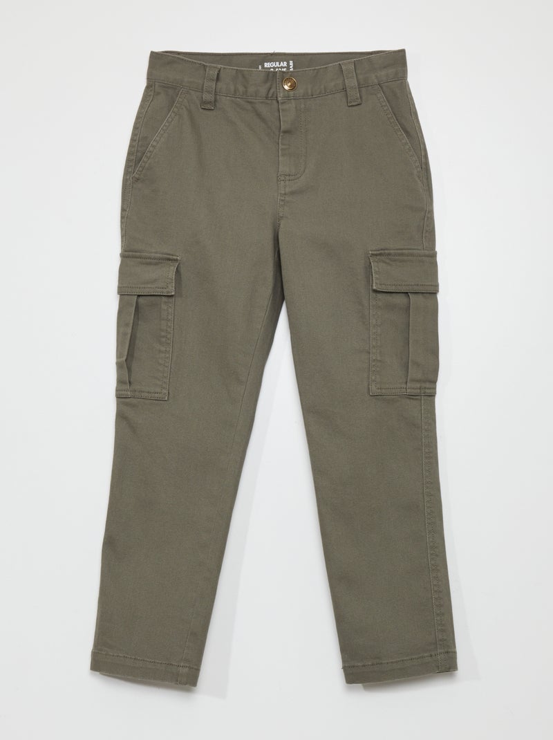 Slim-fit broek met zakken KAKI - Kiabi
