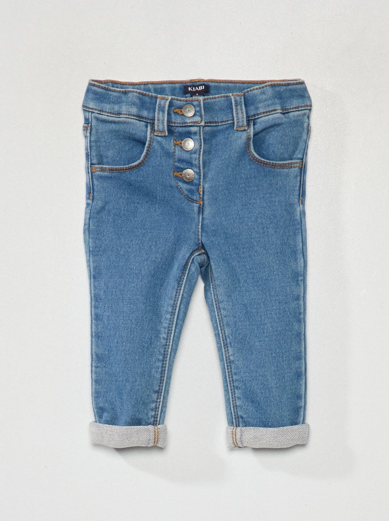 Slim-fit broek van denim BLAUW - Kiabi