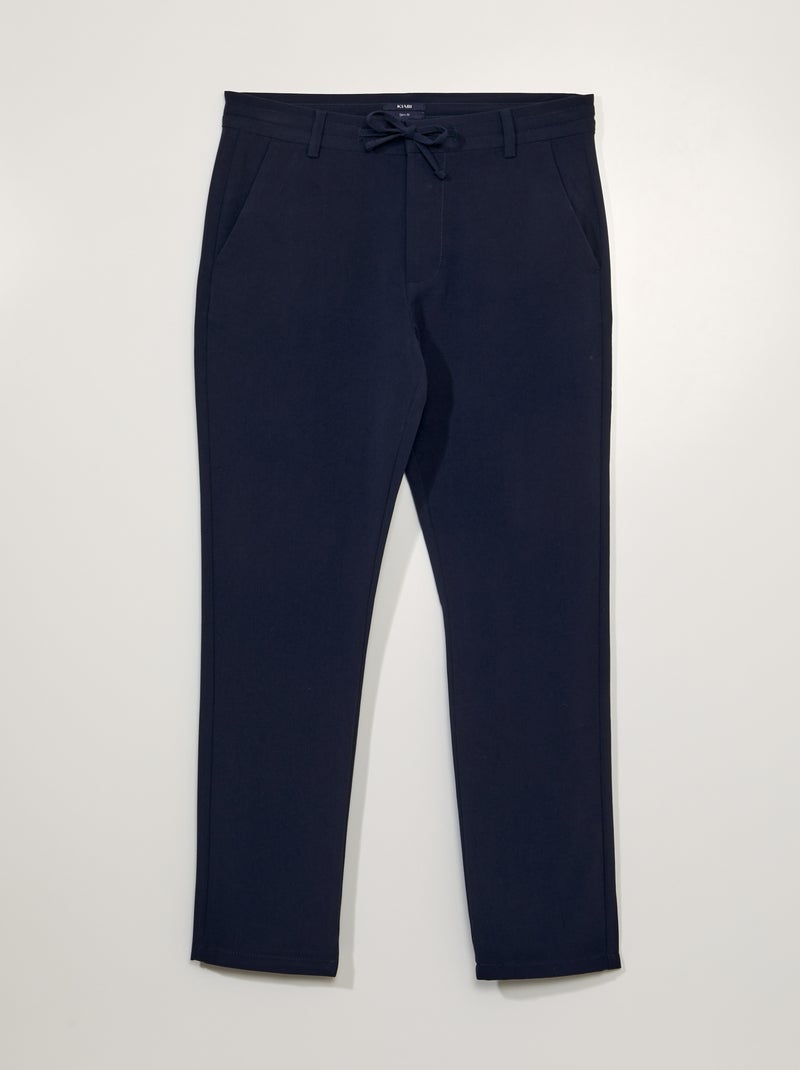 Slim-fit broek van dunne stof BLAUW - Kiabi