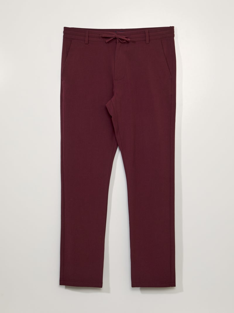 Slim-fit broek van dunne stof ROOD - Kiabi