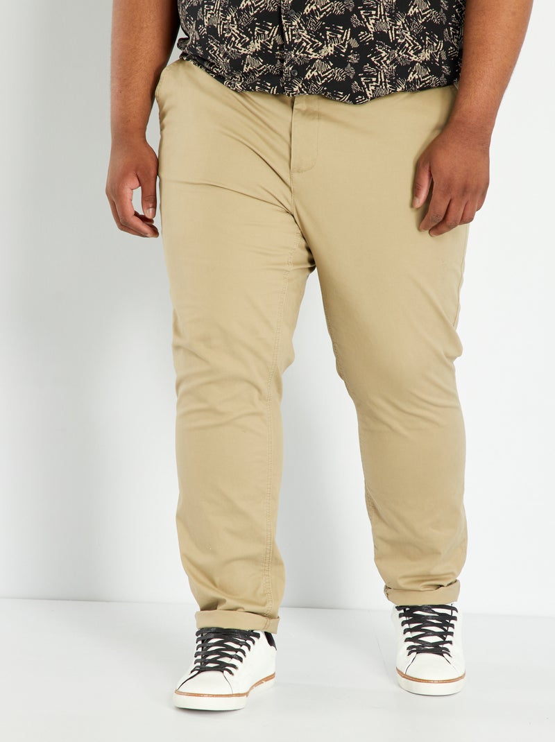 Slim-fit chino - L32 beige gevlekt - Kiabi