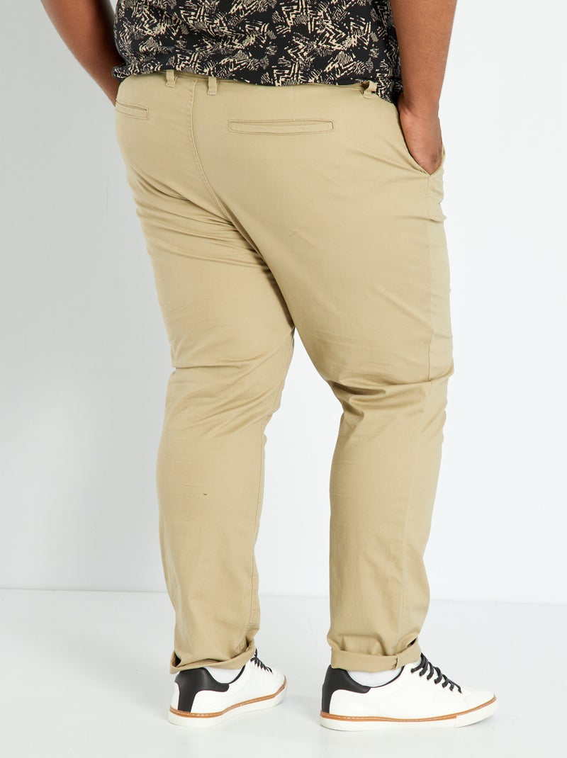 Slim-fit chino - L32 beige gevlekt - Kiabi