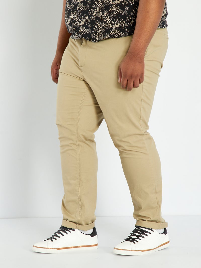 Slim-fit chino - L32 beige gevlekt - Kiabi