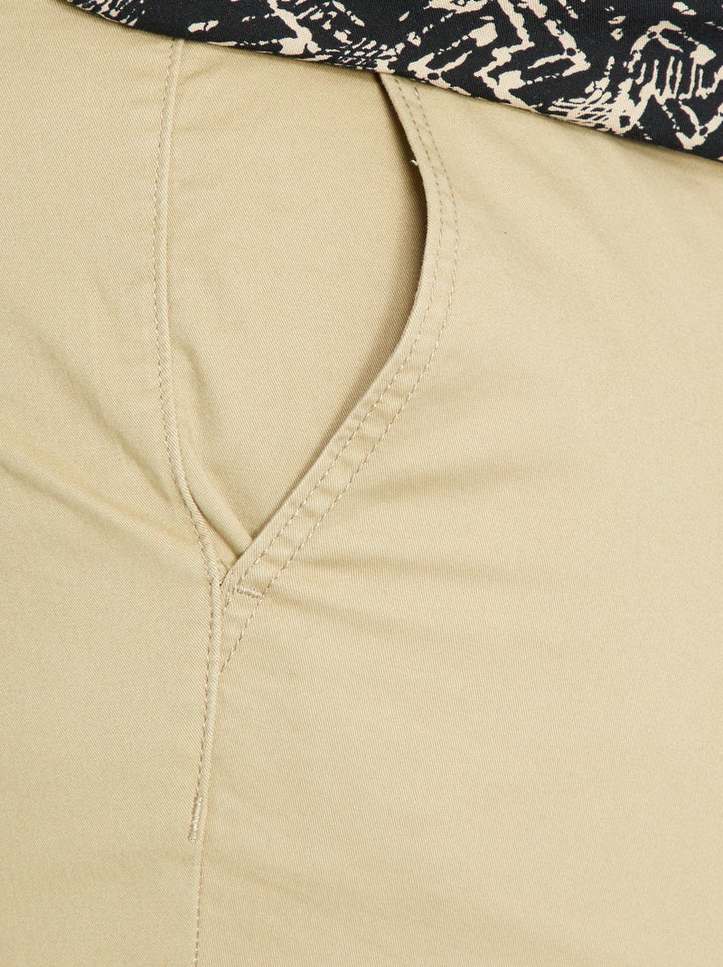 Slim-fit chino - L32 beige gevlekt - Kiabi