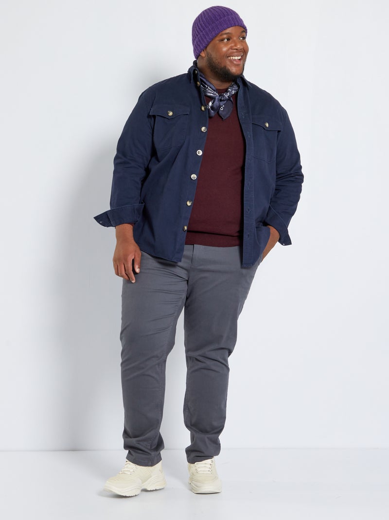 Slim-fit chino - L32 donkergrijs - Kiabi