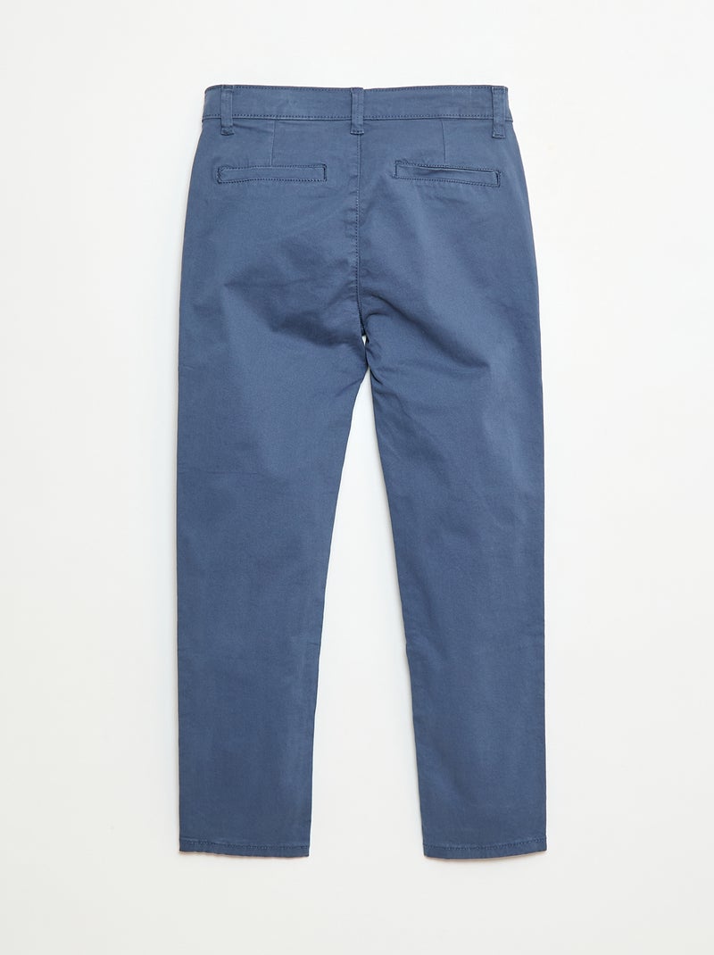 Slim-fit chino Blauw - Kiabi