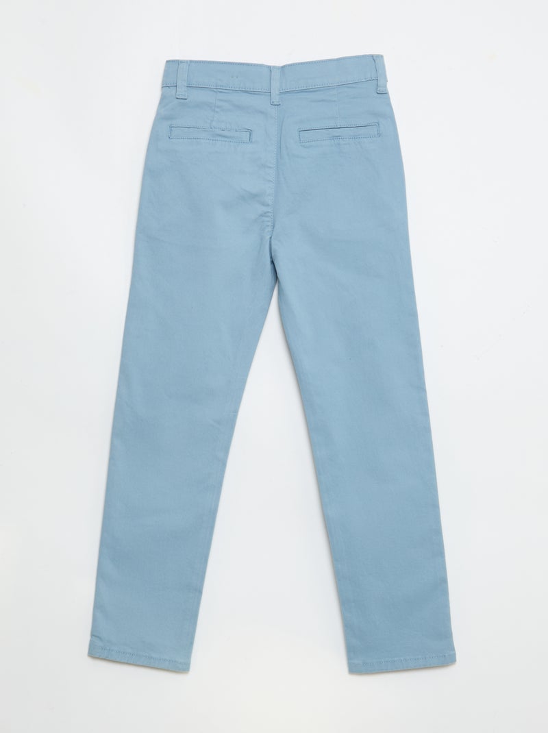 Slim-fit chino Blauw - Kiabi